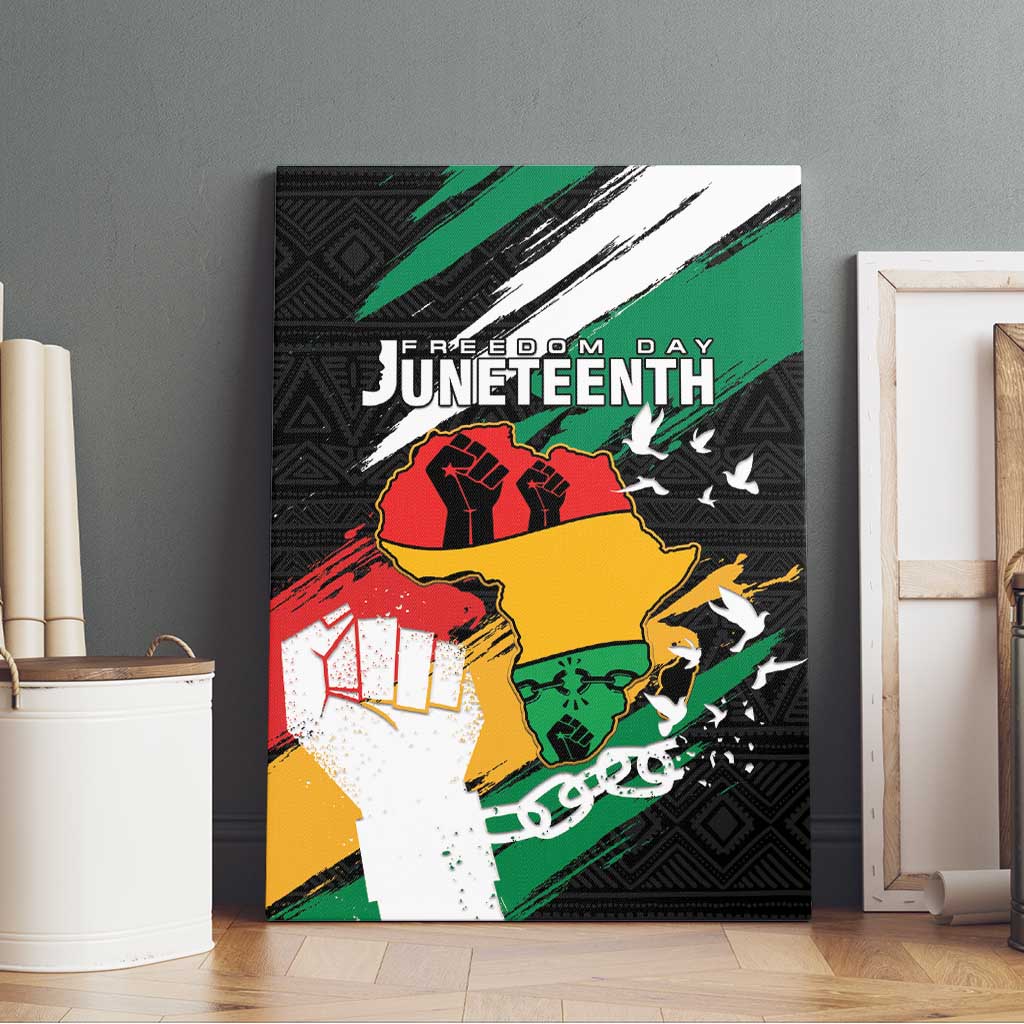 Nigeria Juneteenth Canvas Wall Art Africa Map - Happy Freedom Day