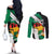 Personalised Nigeria Juneteenth Couples Matching Off The Shoulder Long Sleeve Dress and Long Sleeve Button Shirt Africa Map - Happy Freedom Day