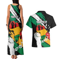 Personalised Nigeria Juneteenth Couples Matching Tank Maxi Dress and Hawaiian Shirt Africa Map - Happy Freedom Day