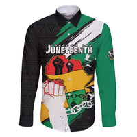 Personalised Nigeria Juneteenth Family Matching Long Sleeve Bodycon Dress and Hawaiian Shirt Africa Map - Happy Freedom Day