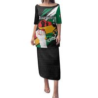 Personalised Nigeria Juneteenth Family Matching Puletasi and Hawaiian Shirt Africa Map - Happy Freedom Day