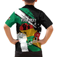 Personalised Nigeria Juneteenth Family Matching Short Sleeve Bodycon Dress and Hawaiian Shirt Africa Map - Happy Freedom Day