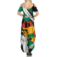 Personalised Nigeria Juneteenth Family Matching Summer Maxi Dress and Hawaiian Shirt Africa Map - Happy Freedom Day