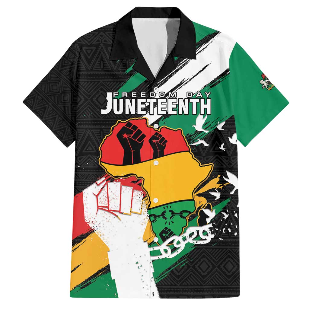 Personalised Nigeria Juneteenth Hawaiian Shirt Africa Map - Happy Freedom Day
