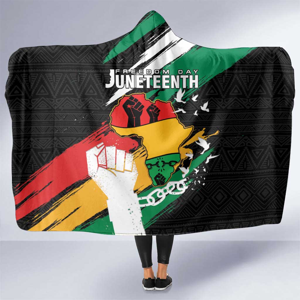 Nigeria Juneteenth Hooded Blanket Africa Map - Happy Freedom Day