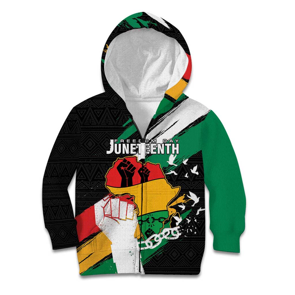 Personalised Nigeria Juneteenth Kid Hoodie Africa Map - Happy Freedom Day