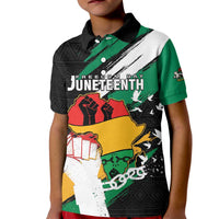 Personalised Nigeria Juneteenth Kid Polo Shirt Africa Map - Happy Freedom Day