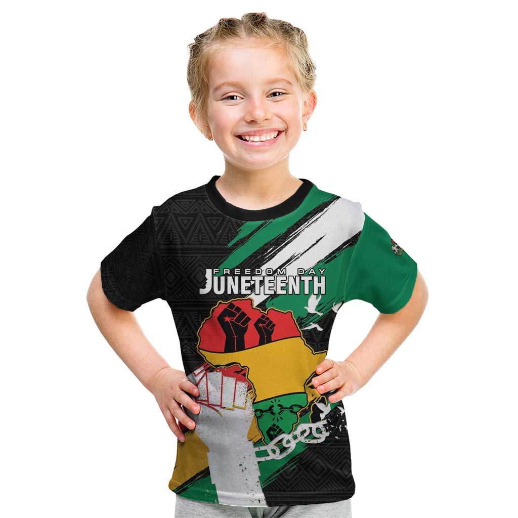 Personalised Nigeria Juneteenth Kid T Shirt Africa Map - Happy Freedom Day