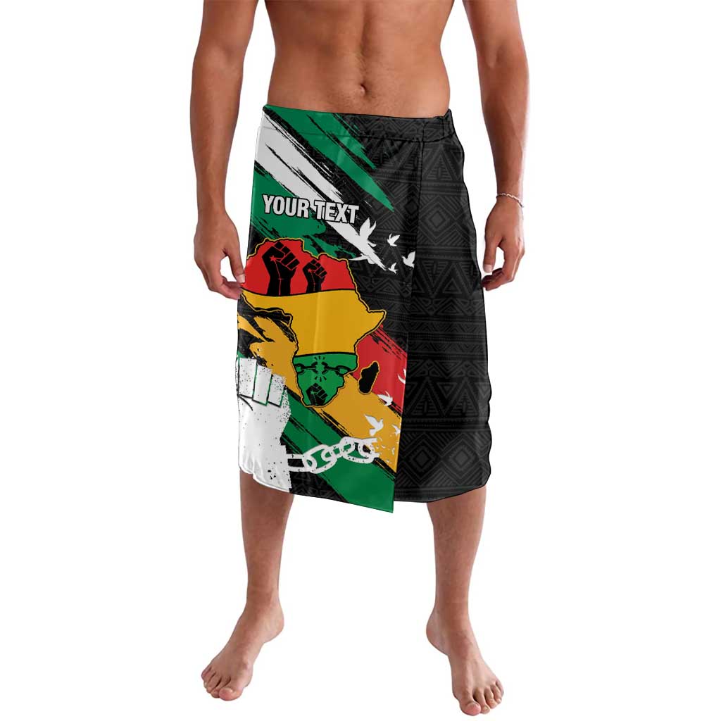 Personalised Nigeria Juneteenth Lavalava Africa Map - Happy Freedom Day