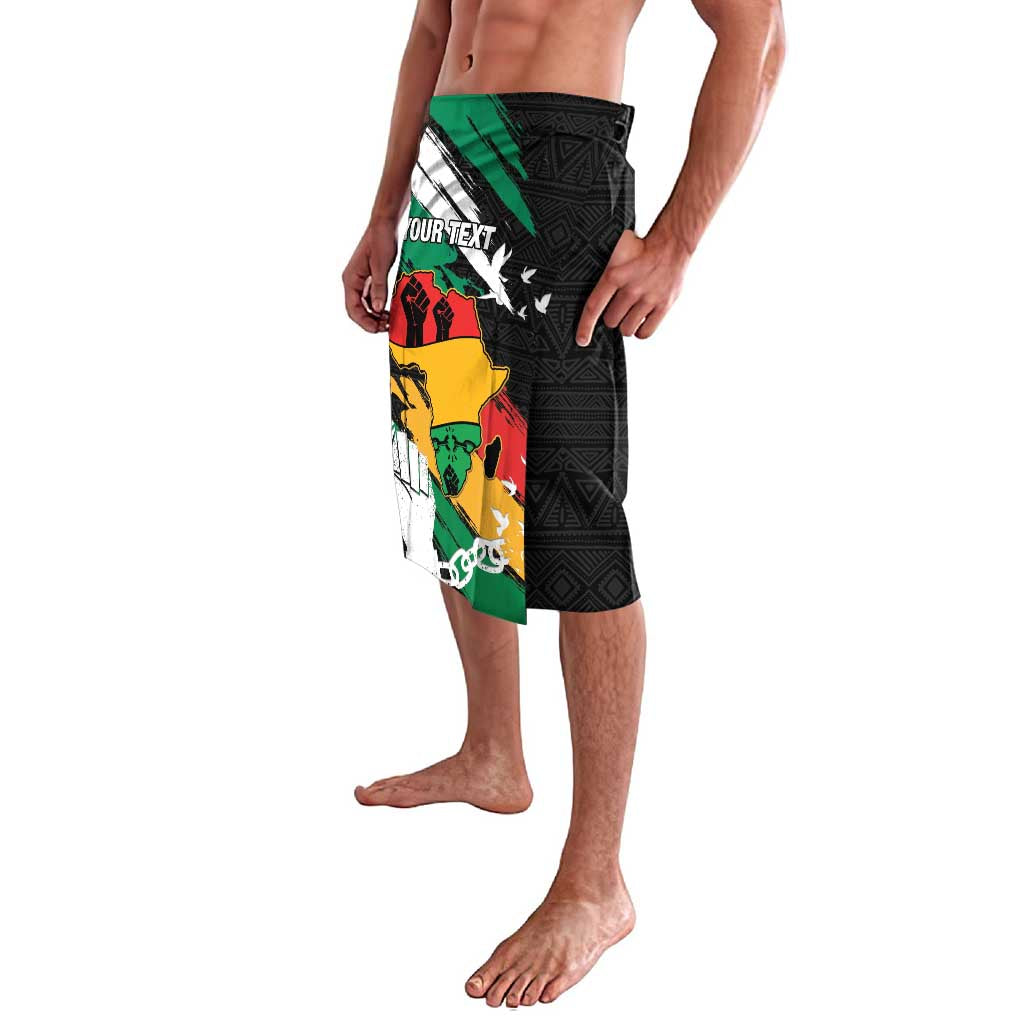 Personalised Nigeria Juneteenth Lavalava Africa Map - Happy Freedom Day