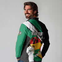 Personalised Nigeria Juneteenth Long Sleeve Polo Shirt Africa Map - Happy Freedom Day