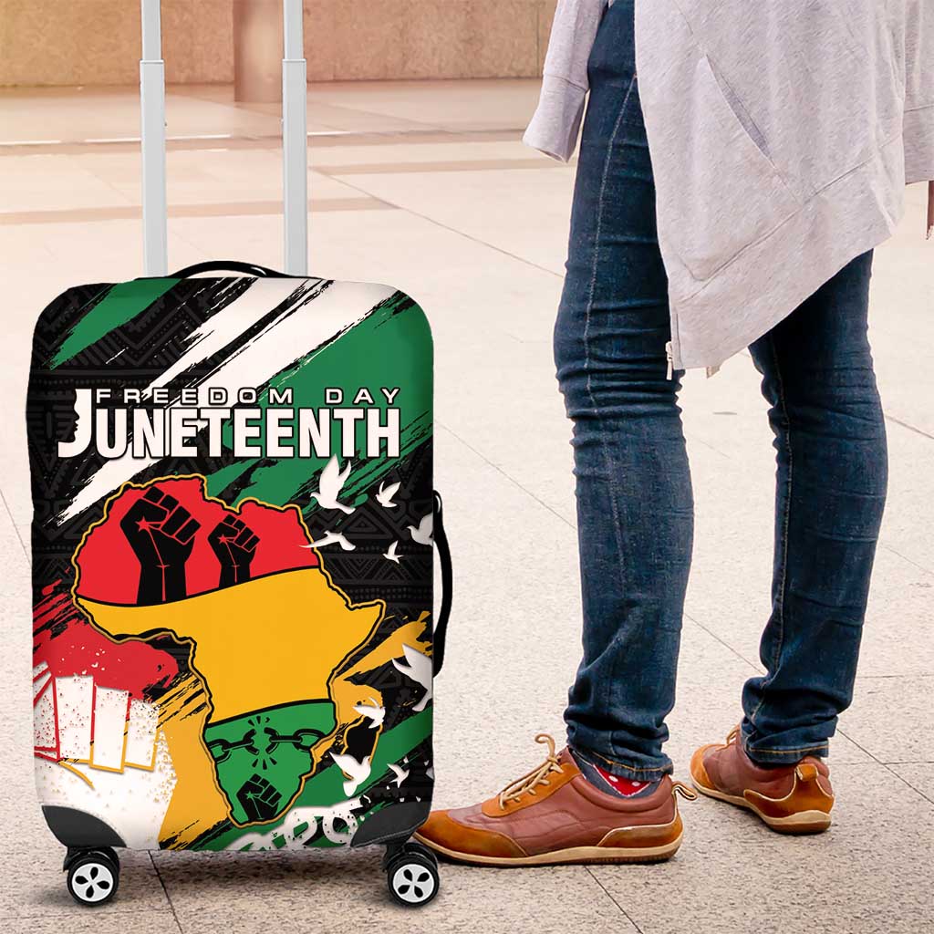 Nigeria Juneteenth Luggage Cover Africa Map - Happy Freedom Day