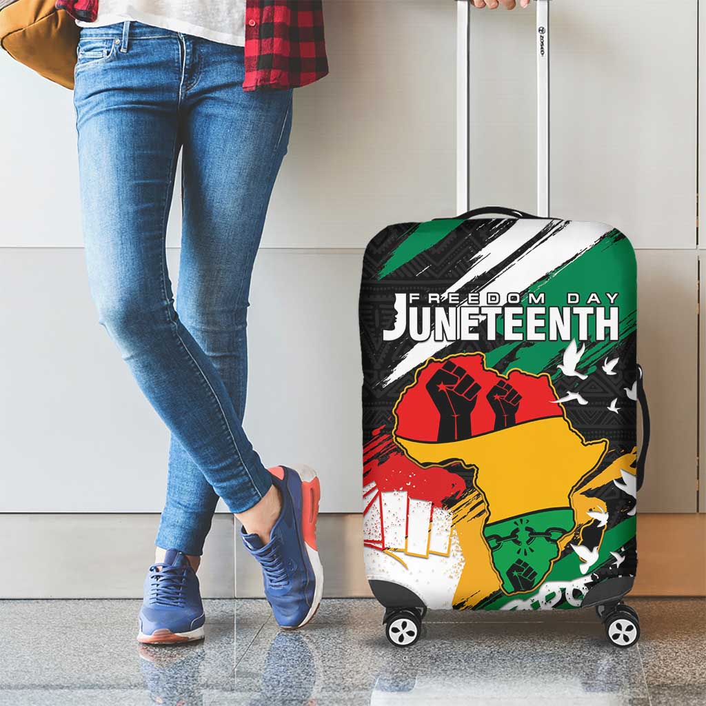 Nigeria Juneteenth Luggage Cover Africa Map - Happy Freedom Day