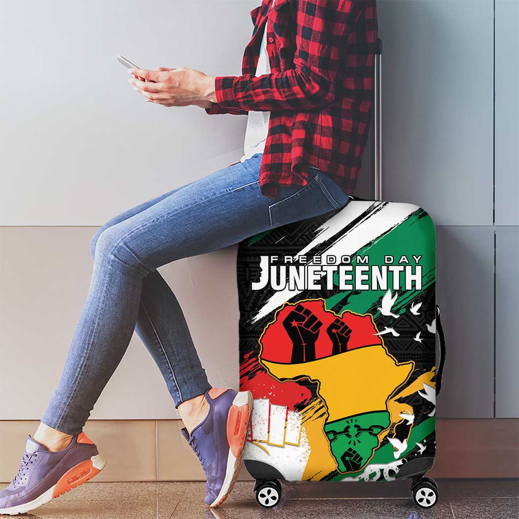 Nigeria Juneteenth Luggage Cover Africa Map - Happy Freedom Day
