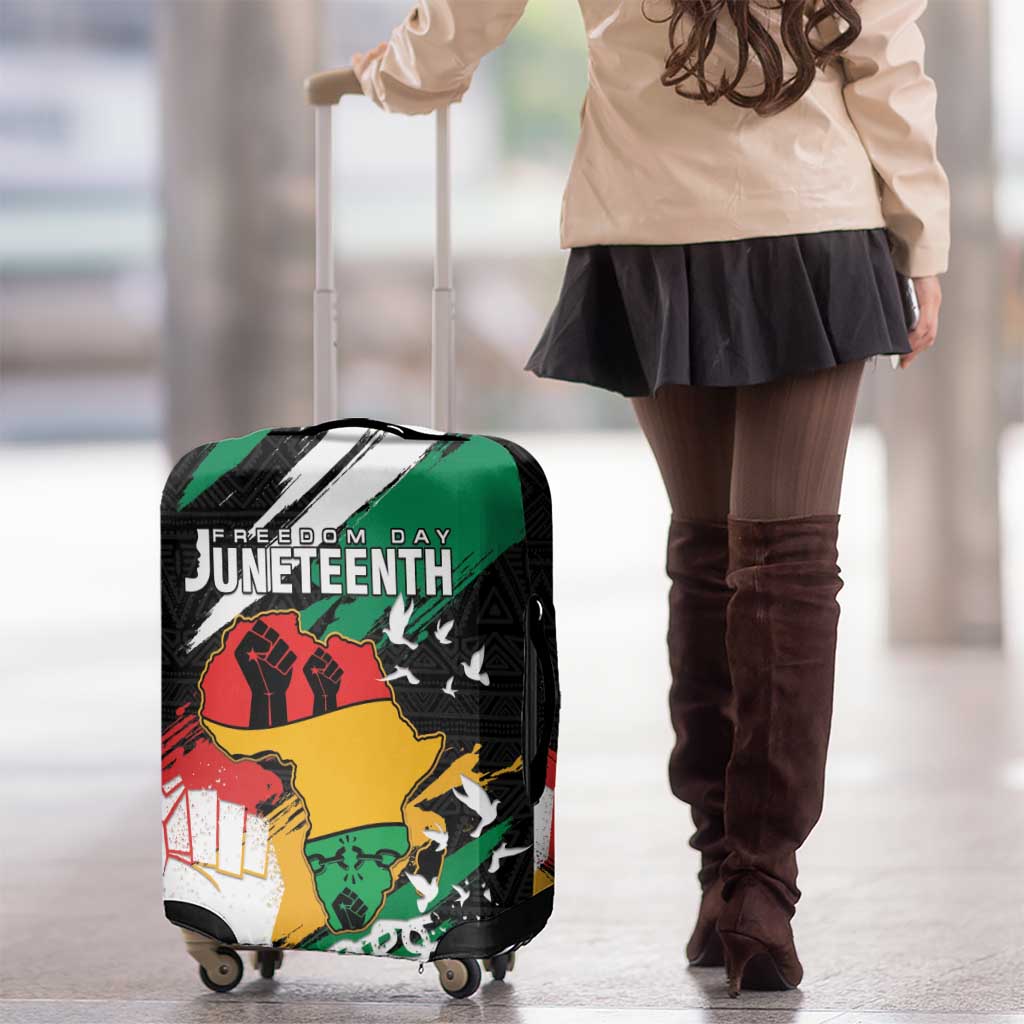 Nigeria Juneteenth Luggage Cover Africa Map - Happy Freedom Day