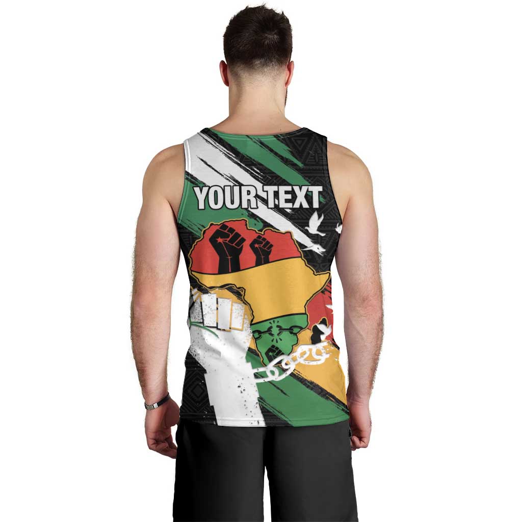 Personalised Nigeria Juneteenth Men Tank Top Africa Map - Happy Freedom Day