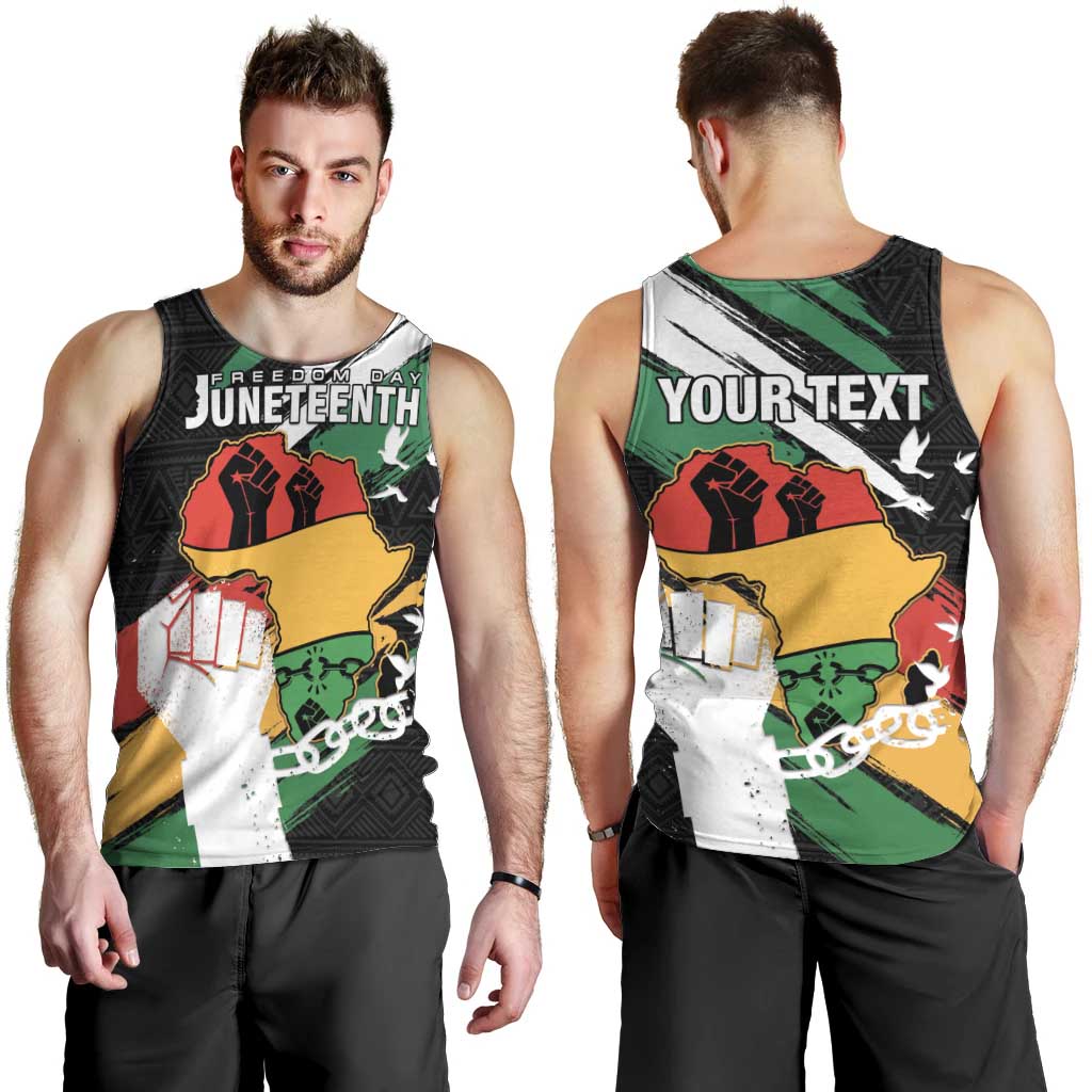Personalised Nigeria Juneteenth Men Tank Top Africa Map - Happy Freedom Day