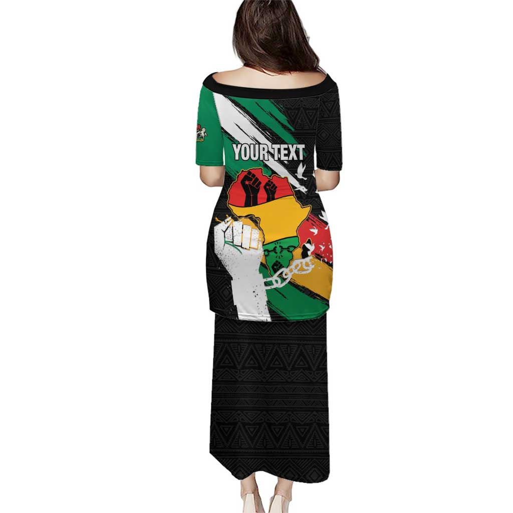 Personalised Nigeria Juneteenth Puletasi Africa Map - Happy Freedom Day