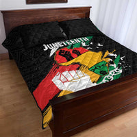 Nigeria Juneteenth Quilt Bed Set Africa Map - Happy Freedom Day