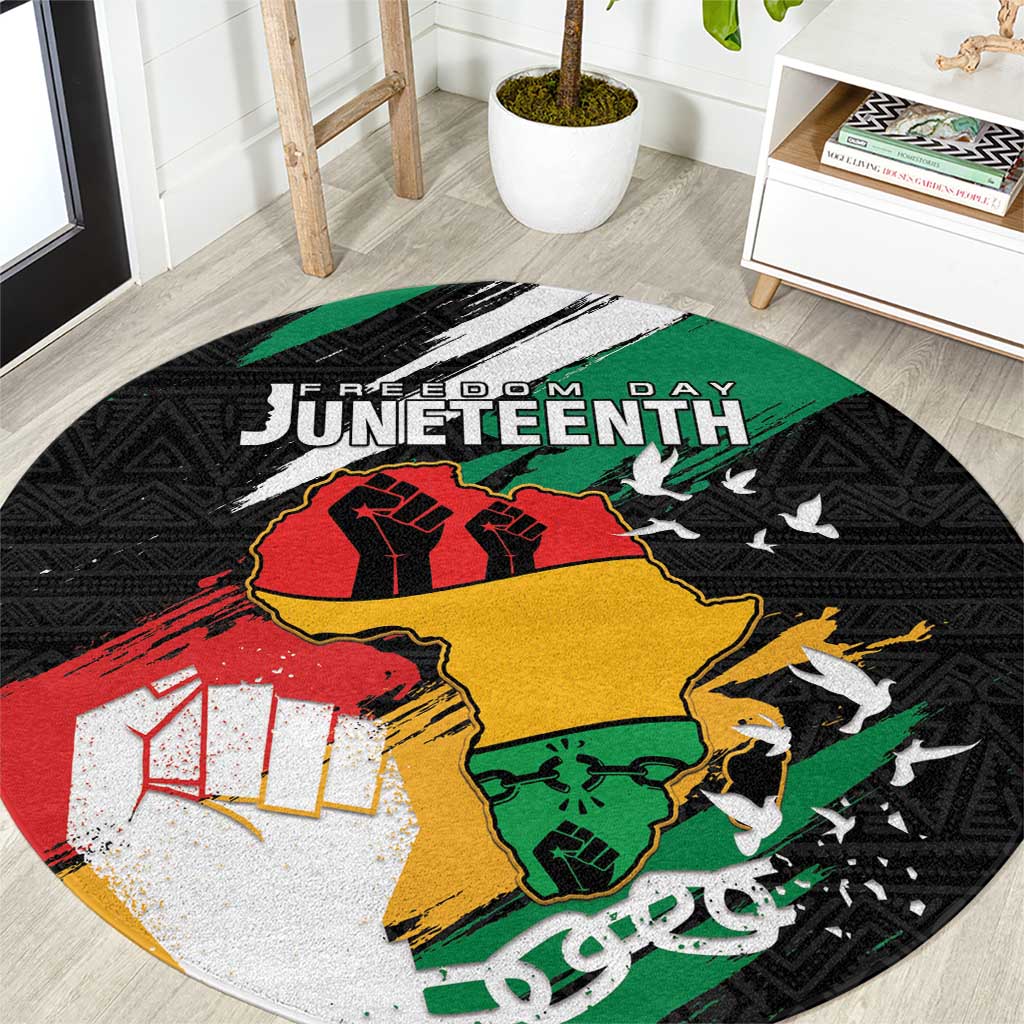 Nigeria Juneteenth Round Carpet Africa Map - Happy Freedom Day