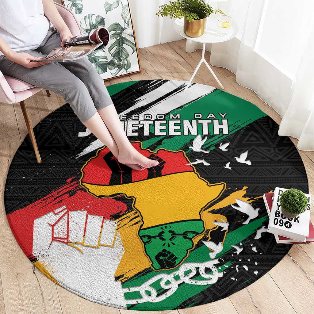 Nigeria Juneteenth Round Carpet Africa Map - Happy Freedom Day