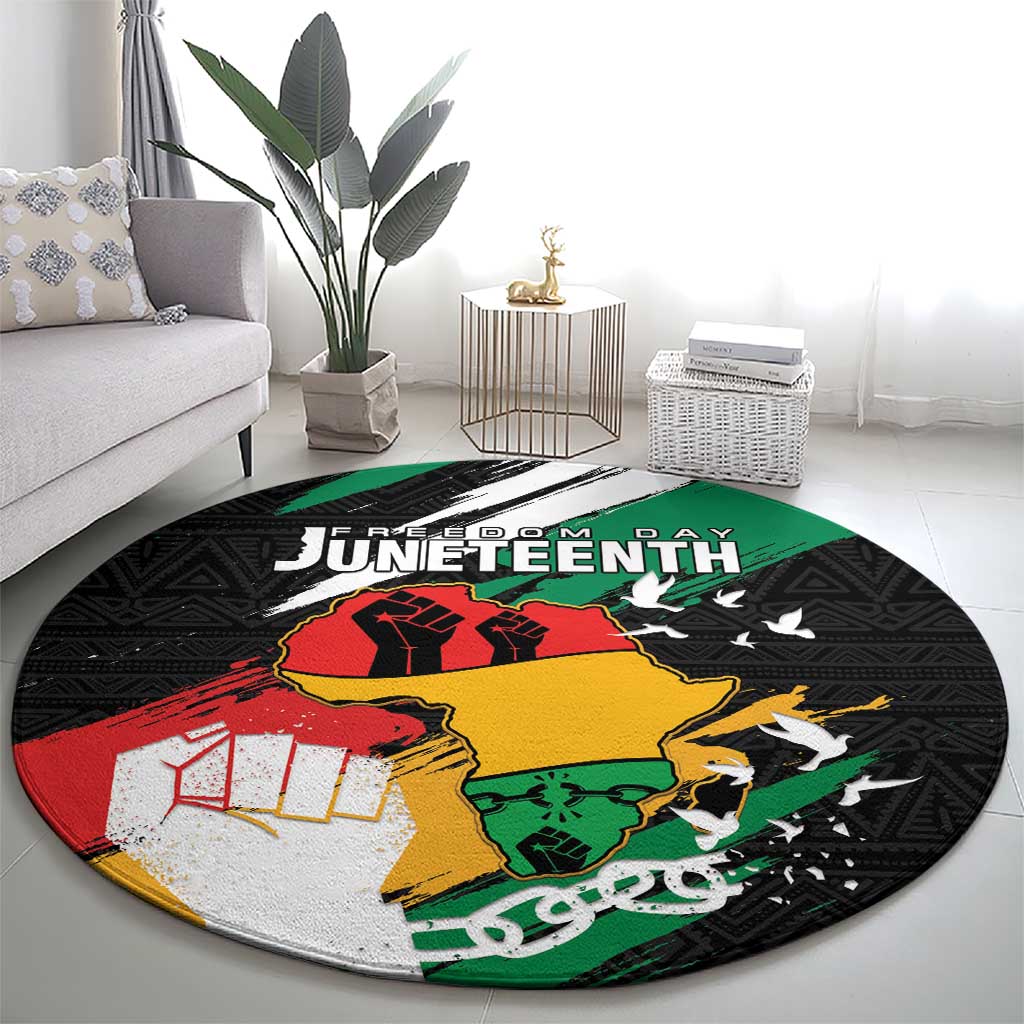 Nigeria Juneteenth Round Carpet Africa Map - Happy Freedom Day