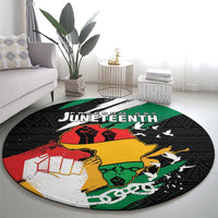 Nigeria Juneteenth Round Carpet Africa Map - Happy Freedom Day