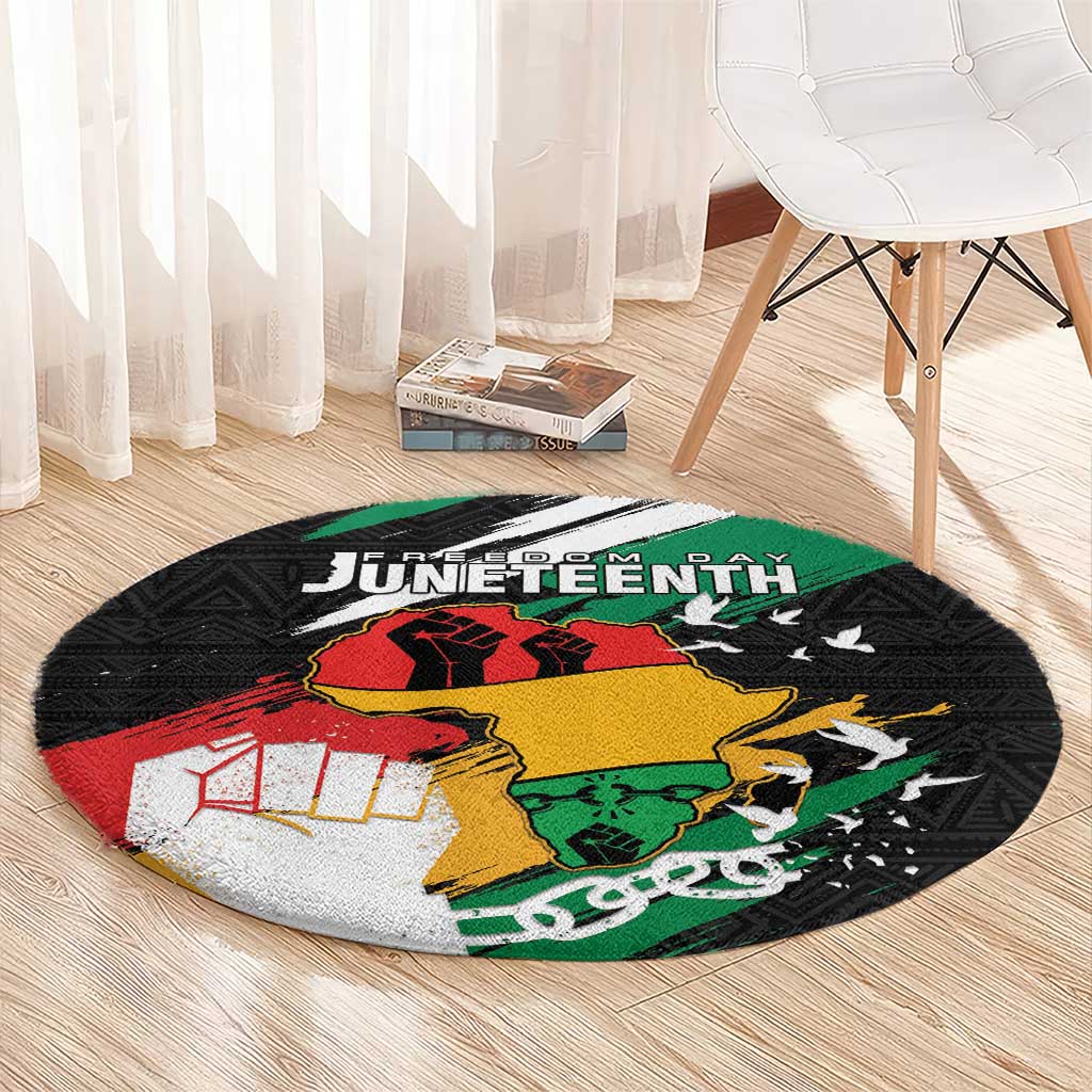 Nigeria Juneteenth Round Carpet Africa Map - Happy Freedom Day