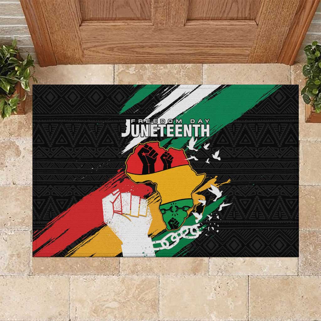 Nigeria Juneteenth Rubber Doormat Africa Map - Happy Freedom Day