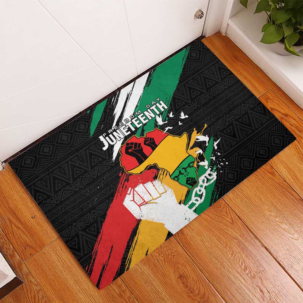Nigeria Juneteenth Rubber Doormat Africa Map - Happy Freedom Day