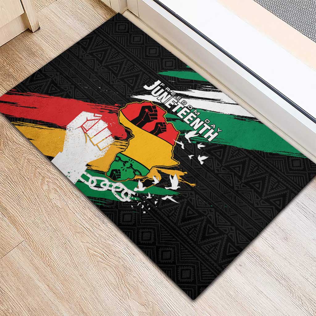 Nigeria Juneteenth Rubber Doormat Africa Map - Happy Freedom Day