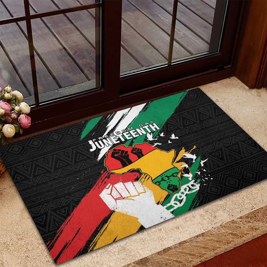 Nigeria Juneteenth Rubber Doormat Africa Map - Happy Freedom Day
