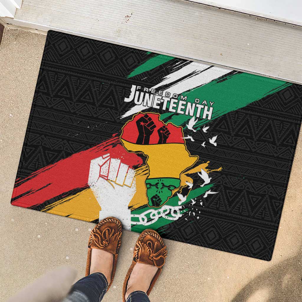 Nigeria Juneteenth Rubber Doormat Africa Map - Happy Freedom Day