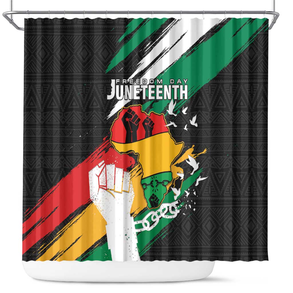 Nigeria Juneteenth Shower Curtain Africa Map - Happy Freedom Day