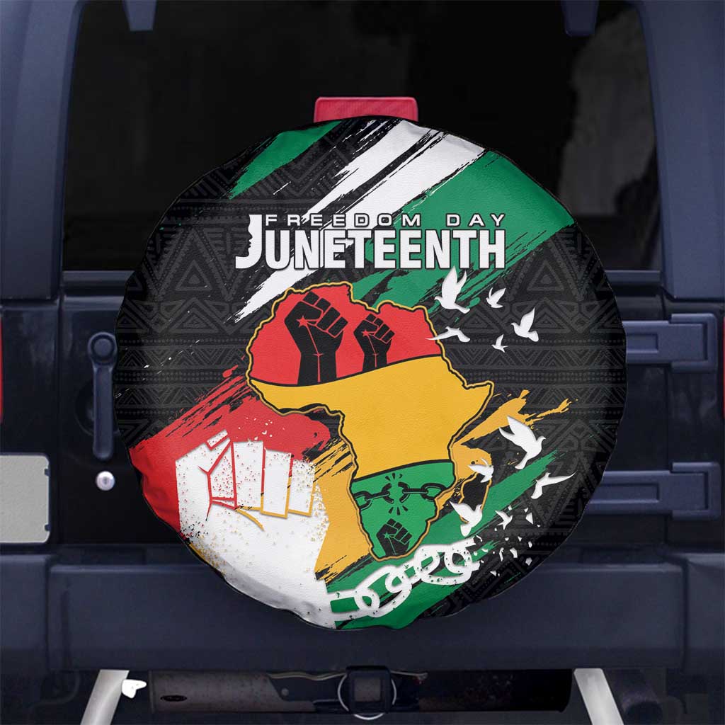 Nigeria Juneteenth Spare Tire Cover Africa Map - Happy Freedom Day