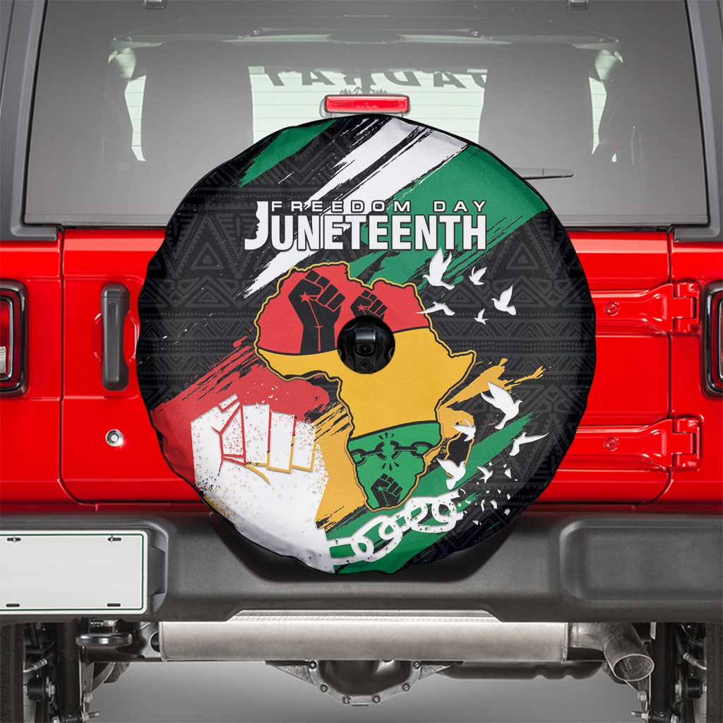 Nigeria Juneteenth Spare Tire Cover Africa Map - Happy Freedom Day
