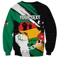 Personalised Nigeria Juneteenth Sweatshirt Africa Map - Happy Freedom Day
