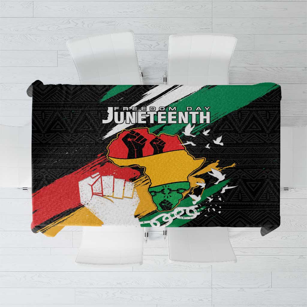 Nigeria Juneteenth Tablecloth Africa Map - Happy Freedom Day