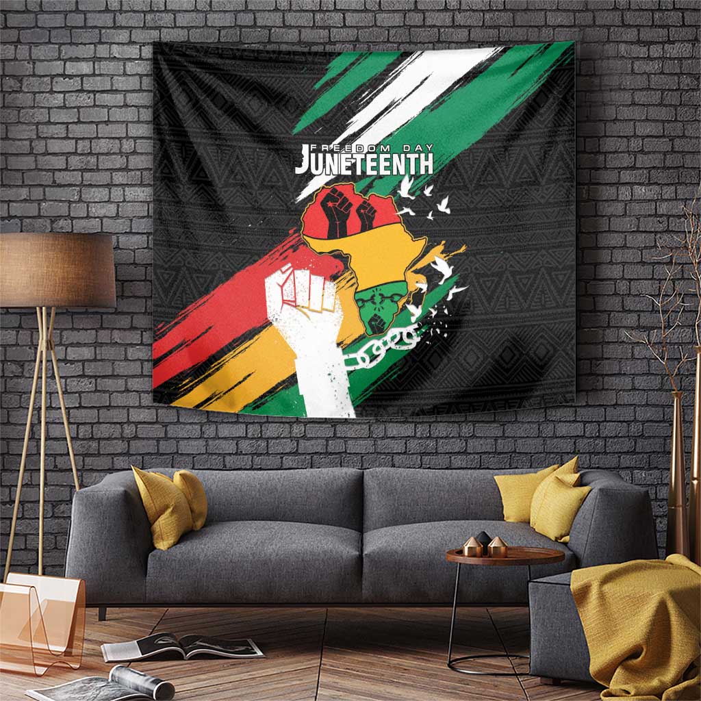 Nigeria Juneteenth Tapestry Africa Map - Happy Freedom Day