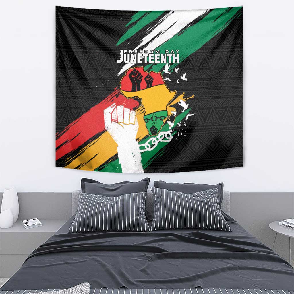 Nigeria Juneteenth Tapestry Africa Map - Happy Freedom Day