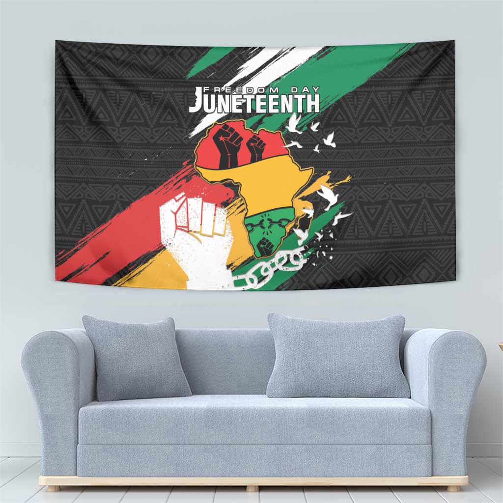 Nigeria Juneteenth Tapestry Africa Map - Happy Freedom Day