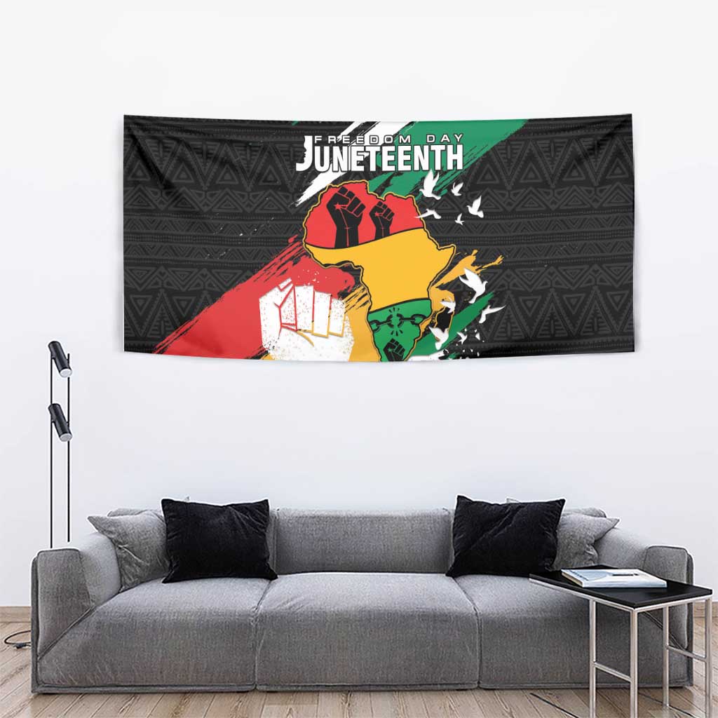 Nigeria Juneteenth Tapestry Africa Map - Happy Freedom Day