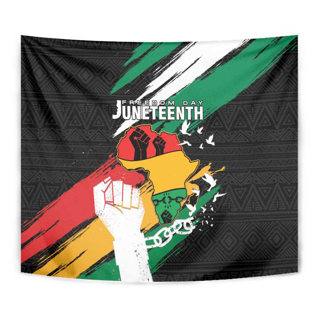 Nigeria Juneteenth Tapestry Africa Map - Happy Freedom Day