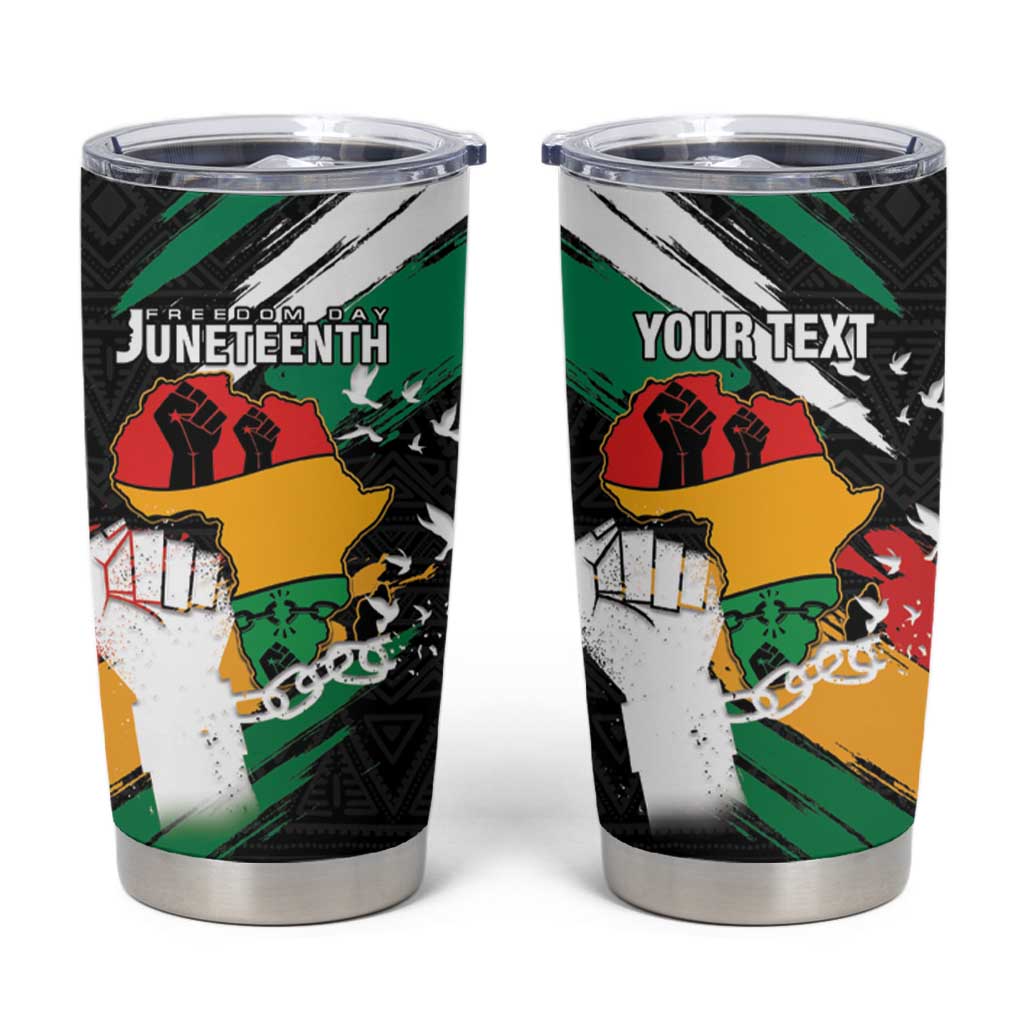 Personalised Nigeria Juneteenth Tumbler Cup Africa Map - Happy Freedom Day