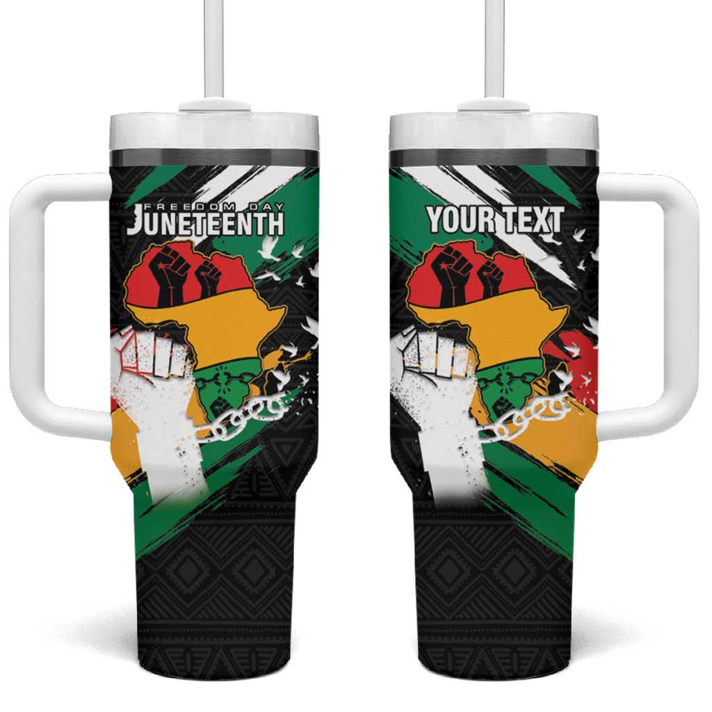 Personalised Nigeria Juneteenth Tumbler With Handle Africa Map - Happy Freedom Day