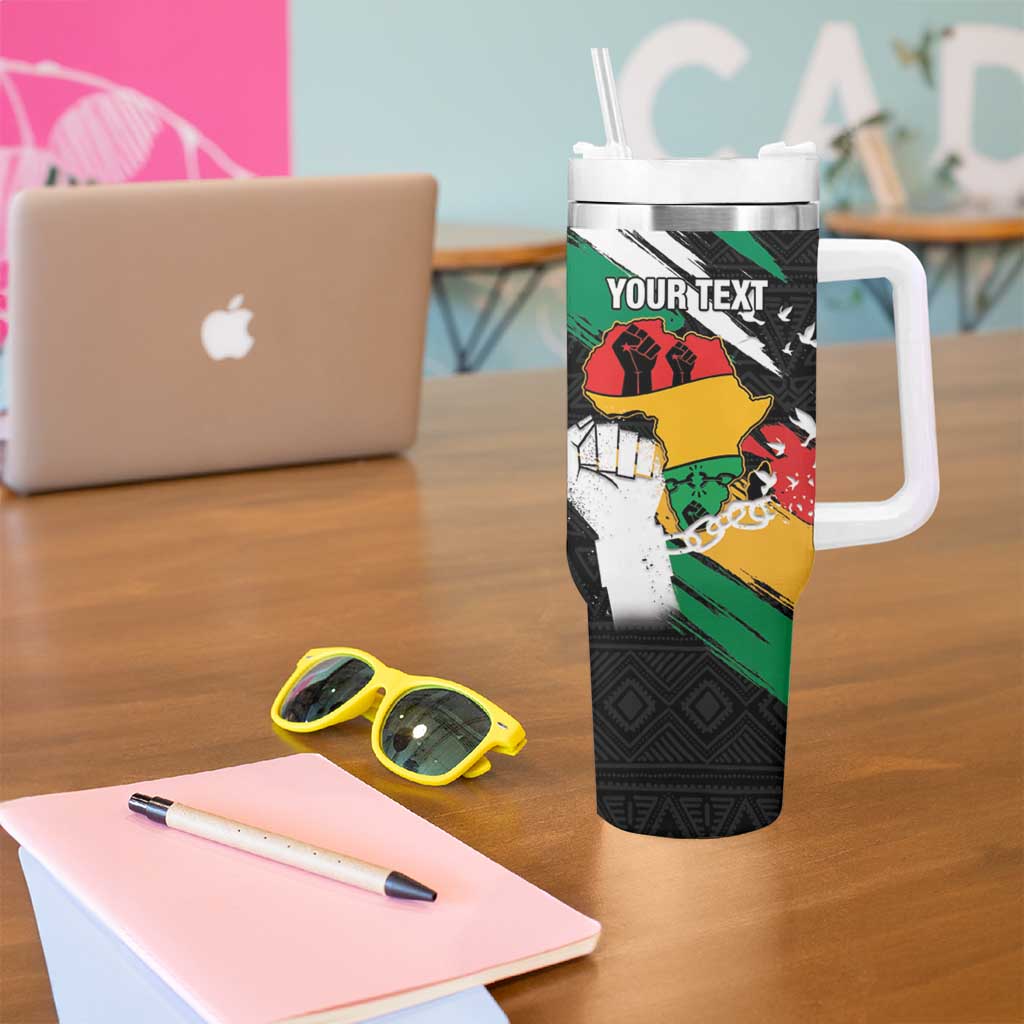 Personalised Nigeria Juneteenth Tumbler With Handle Africa Map - Happy Freedom Day