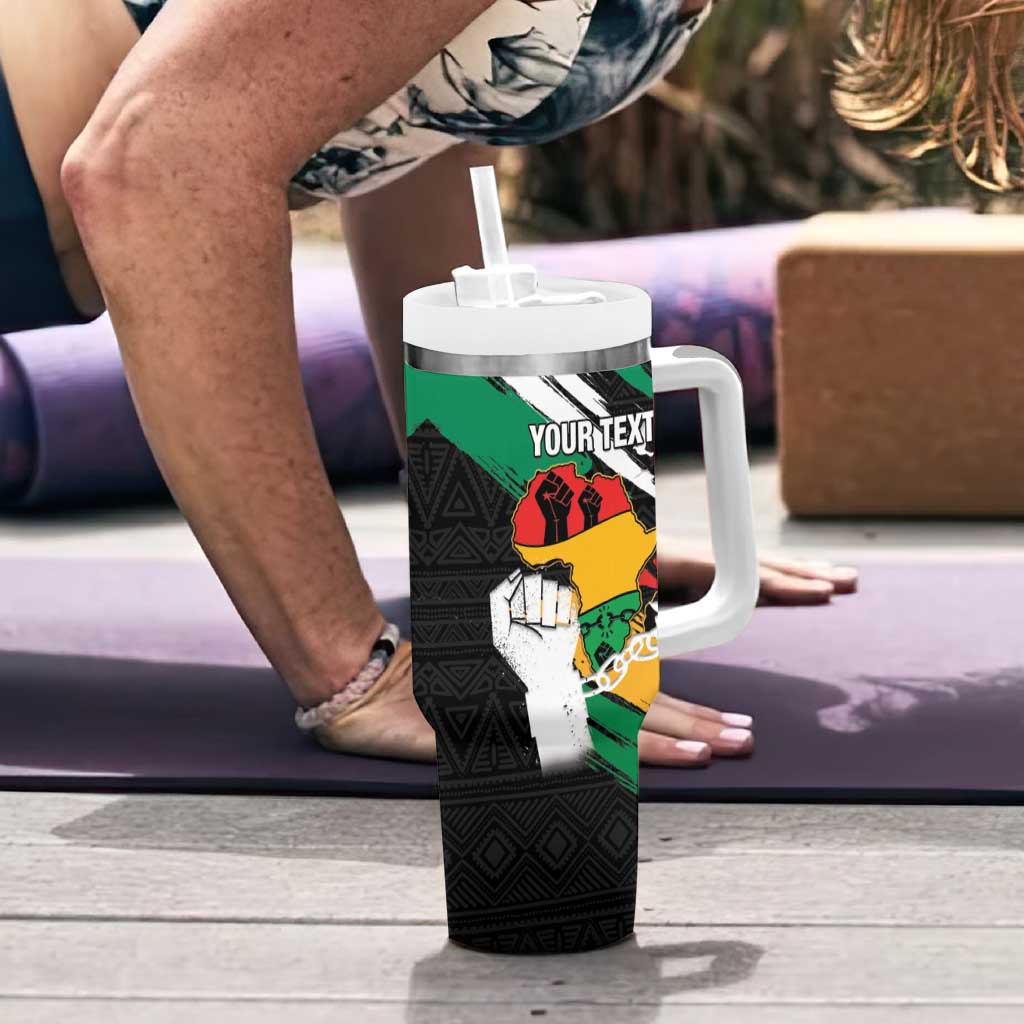 Personalised Nigeria Juneteenth Tumbler With Handle Africa Map - Happy Freedom Day