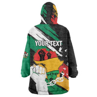Personalised Nigeria Juneteenth Wearable Blanket Hoodie Africa Map - Happy Freedom Day