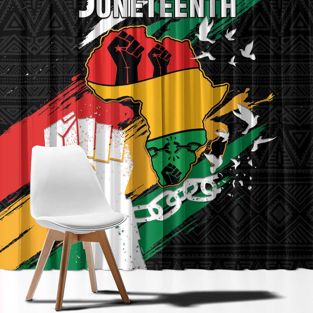 Nigeria Juneteenth Window Curtain Africa Map - Happy Freedom Day