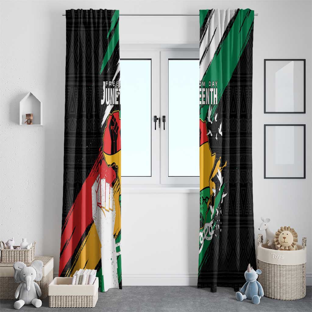 Nigeria Juneteenth Window Curtain Africa Map - Happy Freedom Day